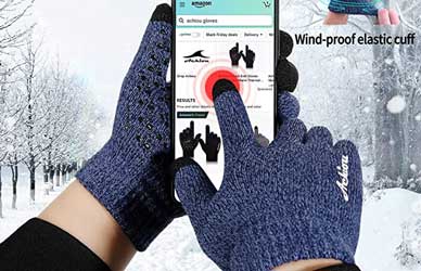 Achiou Winter Knit Touchscreen Winter Gloves